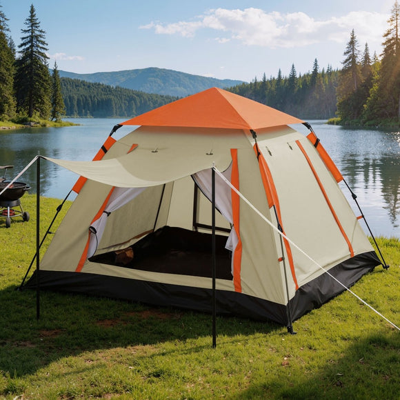 Weisshorn Pop Up Camping Tent 3 - 4 Person Automatic Tent Instant Setup Waterproof - RnR Galore