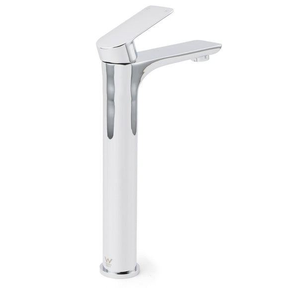 WELS Bathroom Chrome Round Tall Basin Mixer Vanity Faucet Laundry Counter Tap - RnR Galore