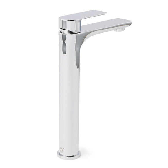 WELS Bathroom Chrome Round Tall Basin Mixer Vanity Faucet Laundry Counter Tap - RnR Galore