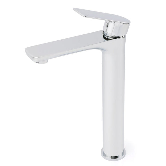WELS Bathroom Chrome Round Tall Basin Mixer Vanity Faucet Laundry Counter Tap - RnR Galore