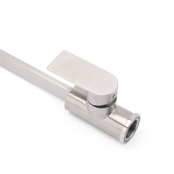 WELS Brushed Nickel Square Kitchen Sink Laundry Mixer 360º Swivel Faucet Tapware - RnR Galore