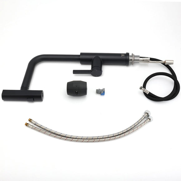 WELS Matte Black 3 - Mode Spray Pull Out Kitchen Mixer Sink Laundry Faucet Tapware - RnR Galore