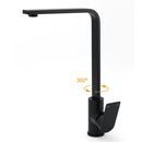 WELS Matte Black High Rise Gooseneck Kitchen Sink Laundry Mixer Faucet Tapware - RnR Galore