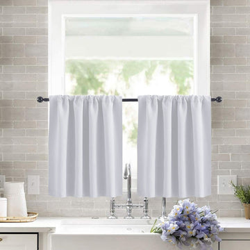 White Blackout Short Curtains 2 pieces 132x46cm - RnR Galore