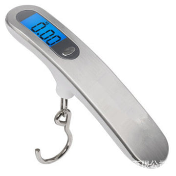 White blue light Portable Digital Luggage Scale 50kg High Precision Hanging Weigher with Backlit LCD Stainless Steel for Travel Home and Postal Use - RnR Galore