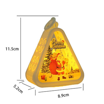 White Christmas tree Charming Christmas Scene Mini Lanterns (Set of 3) - Battery Operated LED Lights for a Cozy Holiday Glow - RnR Galore