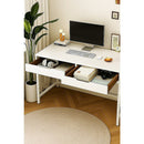 White Computer Desk – Modern PC Laptop Table for Gaming, Home Office, or Study Space Furniture - RnR Galore