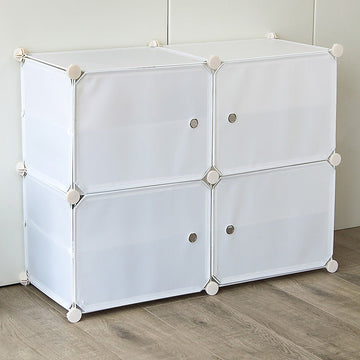 White Cube DIY Shoe Cabinet Rack Storage Portable Stackable Organiser Stand - RnR Galore