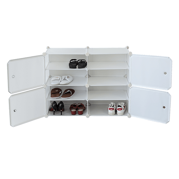 White Cube DIY Shoe Cabinet Rack Storage Portable Stackable Organiser Stand - RnR Galore