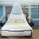 White Hanging Princess Bed Canopy Mosquito Net - Dome Bedding for Dorm Rooms & Bedrooms (Fits 1.5m - 1.8m Beds) - RnR Galore