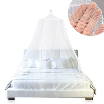 White Hanging Princess Bed Canopy Mosquito Net - Dome Bedding for Dorm Rooms & Bedrooms (Fits 1.5m - 1.8m Beds) - RnR Galore