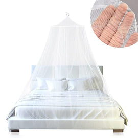 White Hanging Princess Bed Canopy Mosquito Net - Dome Bedding for Dorm Rooms & Bedrooms (Fits 1.8m - 2m Beds) - RnR Galore