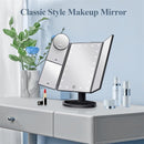 White LED Lighted Tri - Fold Vanity Mirror with 2X/3X/10X Magnification - RnR Galore