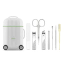 White Mini Suitcase Manicure Set - 8 - Piece Portable Grooming & Nail Care Travel Kit - RnR Galore