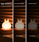 White Moon Shape Snowman Cute Animal LED Night Light - Rechargeable Silicone Nursery Lamp with Tap Control, Dimmable Bedside Light for Kids - RnR Galore