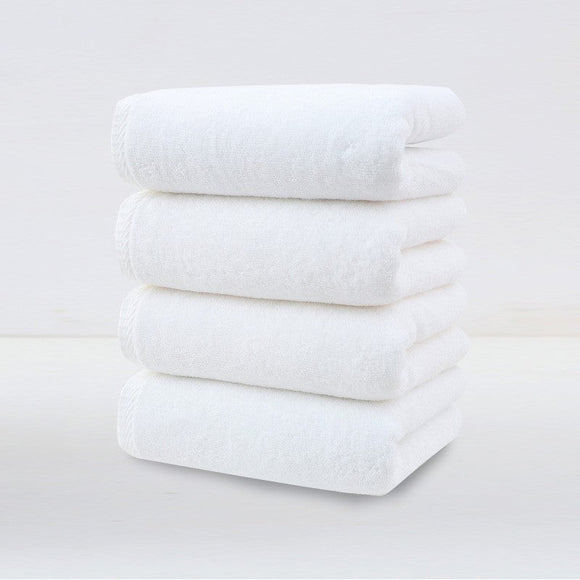 White Plush Cotton Hand Towel Set (4 - Pack) - Ultra Soft, Absorbent & Quick - Drying Face Towels for Bathroom - RnR Galore