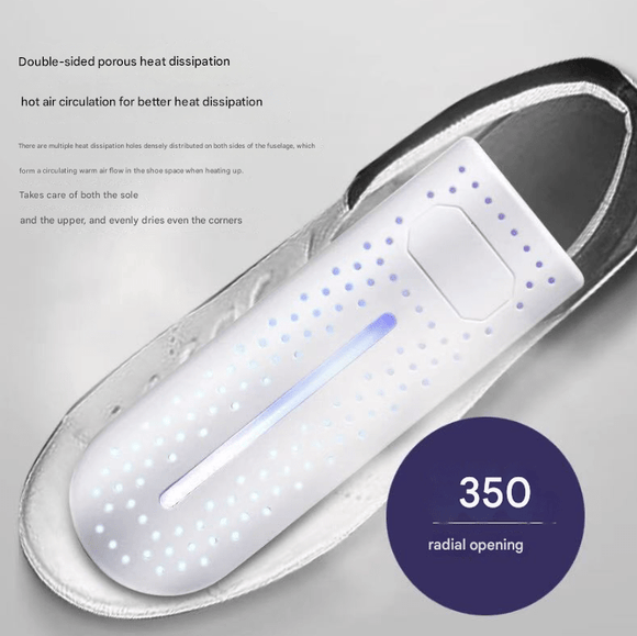 White Portable USB Shoe Dryer & Deodorizer - Constant Temperature Electric Boot Warmer with UV Sanitizer - RnR Galore