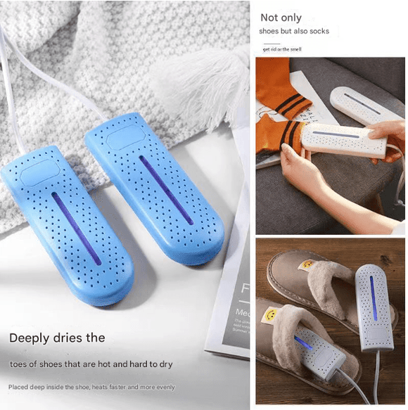 White Portable USB Shoe Dryer & Deodorizer - Constant Temperature Electric Boot Warmer with UV Sanitizer - RnR Galore