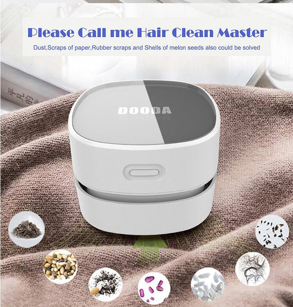White Rechargeable Cordless Mini Desktop Vacuum - Portable Handheld Cleaner for Desk, Keyboard, Crumb & Dust - RnR Galore