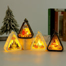White Santa Claus Charming Christmas Scene Mini Lanterns (Set of 3) - Battery Operated LED Lights for a Cozy Holiday Glow - RnR Galore