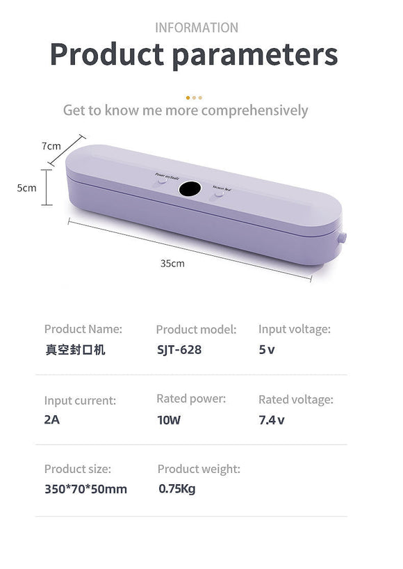 Wireless Portable Vacuum Sealing Machine - Automatic Food Sealer with LCD Display & Dual Modes(White) - RnR Galore