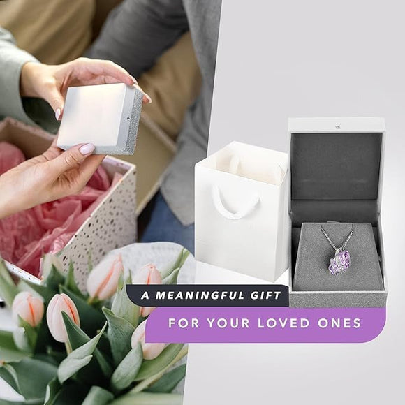 Wish Stone Pendant Necklace, Necklaces for Women with Birthstone Crystals, Allergy - Free Jewelry for Women with Gift Box, 22K Rose Gold Plated or Silver - tone Birthstone Necklace for Women - 06 - June Birthstone - Alexandrite Light - RnR Galore