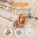 Wish Stone Pendant Necklace, Necklaces for Women with Birthstone Crystals, Allergy - Free Jewelry for Women with Gift Box, 26K Rose Gold Plated or Silver - tone Birthstone Necklace for Women - 11 - November Birthstone - Amber Brown - RnR Galore