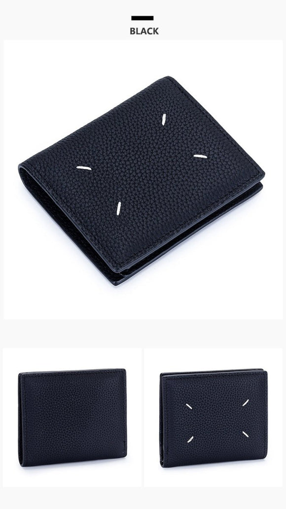 Women's Genuine Leather Bi - fold Wallet - Slim Short Purse with Coin Pocket & RFID Blocking - Soft Cowhide Minimalist Card Holder - Black - RnR Galore