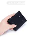 Women's Genuine Leather Bi - fold Wallet - Slim Short Purse with Coin Pocket & RFID Blocking - Soft Cowhide Minimalist Card Holder - Black - RnR Galore