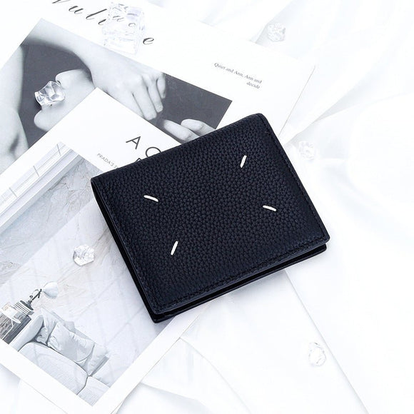 Women's Genuine Leather Bi - fold Wallet - Slim Short Purse with Coin Pocket & RFID Blocking - Soft Cowhide Minimalist Card Holder - Black - RnR Galore