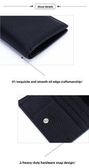 Women's Genuine Leather Bi - fold Wallet - Slim Short Purse with Coin Pocket & RFID Blocking - Soft Cowhide Minimalist Card Holder - Black - RnR Galore