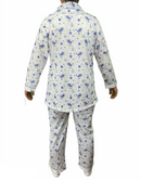 Womens PYJAMAS PJs Set Pajamas Ladies Cotton PJ Womens Long Sleeve Sleepwear - Blue - 12 - RnR Galore