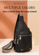 Women's Soft PU Leather Sling Bag Crossbody Chest Purse with Adjustable Boho Strap - Lightweight Multi - Pocket Shoulder Daypack for Travel & Daily Use - White - RnR Galore