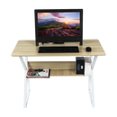 Wood & Metal Computer Desk with Shelf Home Office Furniture - RnR Galore