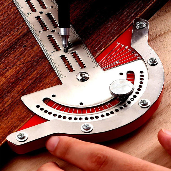 Woodworking Edge Ruler Protractor Angle Measuring Tool Carpenter - 15 inch - RnR Galore