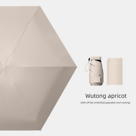 Wutong Apricot Compact Mini Travel Umbrella UPF50+ UV Protection Waterproof 6 - Fold Flat Design Lightweight Sun & Rain Parasol for Handbag - RnR Galore