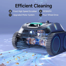 WYBOT C1 Cordless Robotic Pool Cleaner, with APP Control, Auto Vacuum Robot, Wall & Waterline Cleaning, Above Ground Inground up to 150sqm - RnR Galore
