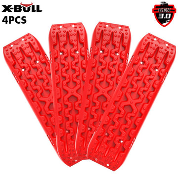 X - BULL 2 Pairs Recovery tracks Sand Mud Snow 4WD / 4x4 ATV Offroad Stronger Gen 3.0 - Red - RnR Galore