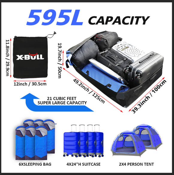 X - BULL Car Roof Cargo Bag Rooftop Cargo Carrier 100% Waterproof Top Luggage Bag for All Vehicles - RnR Galore