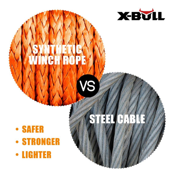 X - BULL Dyneema Synthetic Rope Winch Cable SK75 5.5MM x 13M Car Tow Recovery Strap - RnR Galore