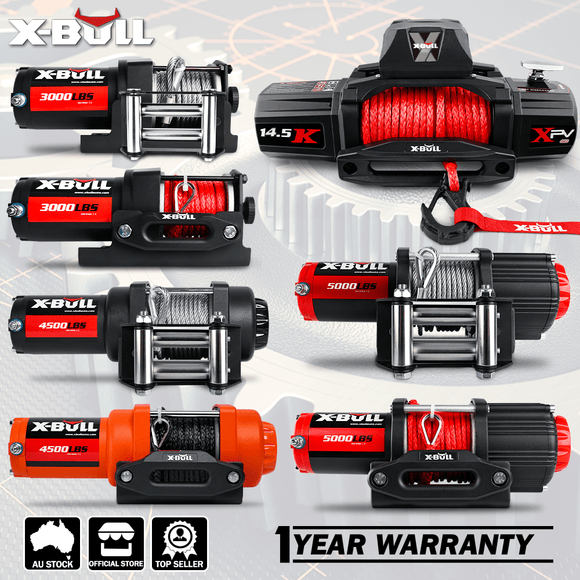 X - BULL Electric Winch 12V 3000LBS Steel Cable Wireless remote ATV UTV Boat Trailer - RnR Galore