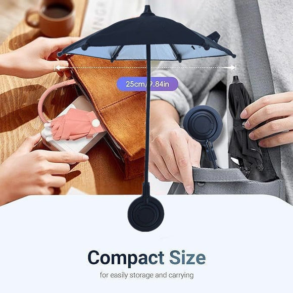 Yellow Magnetic Phone Umbrella Sun Shade - Clear Outdoor Screen Visor, Anti - Glare Mini Parasol for iPhone - RnR Galore