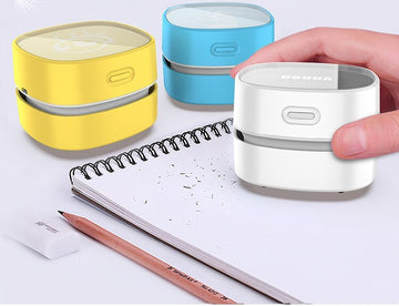 Yellow Rechargeable Cordless Mini Desktop Vacuum - Portable Handheld Cleaner for Desk, Keyboard, Crumb & Dust - RnR Galore