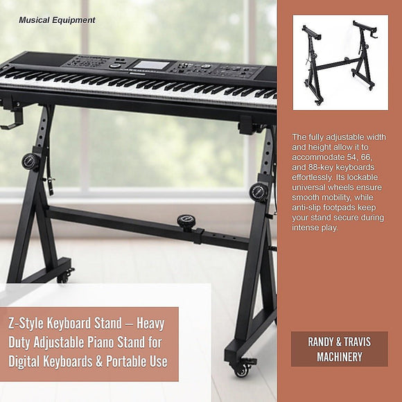 Z - Style Keyboard Stand – Heavy Duty Adjustable Piano Stand for Digital Keyboards & Portable Use - RnR Galore