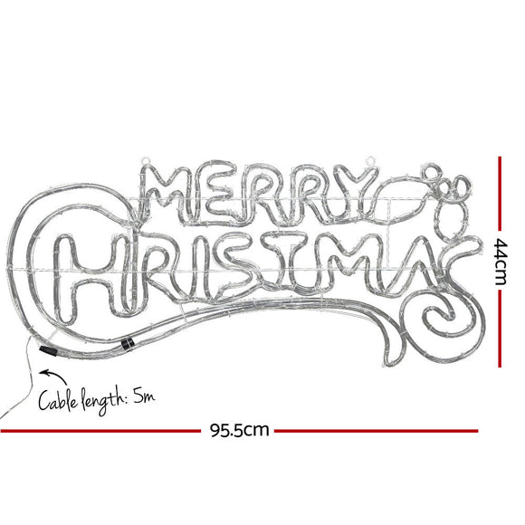 0.96M Christmas Lights Merry Christmas 288 LED Decorations Jingle Jollys - RnR Galore