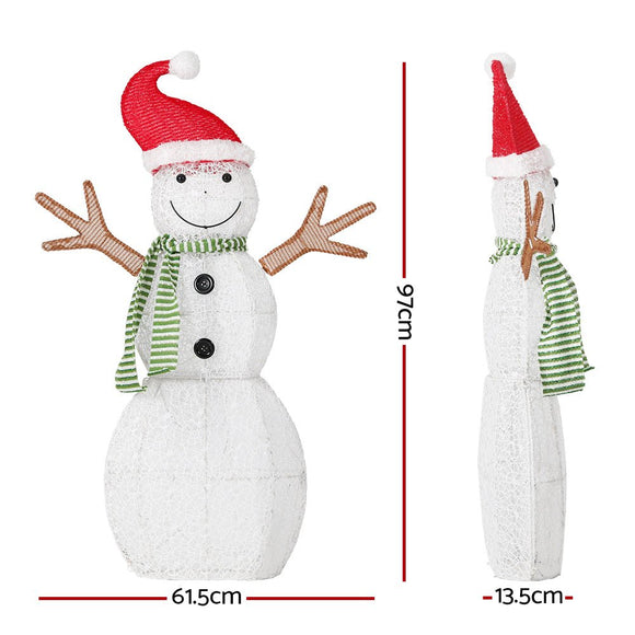 0.97M Christmas Lights Snowman 80 LED Decorations Jingle Jollys - RnR Galore