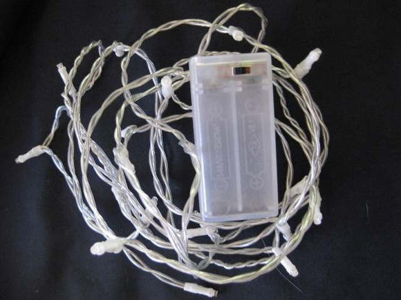 1 Set of 20 LED Plain Artic White Bulb Battery Powered String Lights Christmas Gift Home Wedding Party Bedroom Decoration Table Centrepiece - RnR Galore