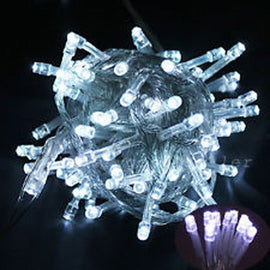1 Set of 20 LED Plain Artic White Bulb Battery Powered String Lights Christmas Gift Home Wedding Party Bedroom Decoration Table Centrepiece - RnR Galore