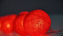 1 Set of 20 LED Red 5cm Cotton Ball Battery Powered String Lights Christmas Gift Home Wedding Party Bedroom Decoration Outdoor Indoor Table Centrepiece - RnR Galore