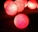 1 Set of 20 LED Red 5cm Cotton Ball Battery Powered String Lights Christmas Gift Home Wedding Party Bedroom Decoration Outdoor Indoor Table Centrepiece - RnR Galore